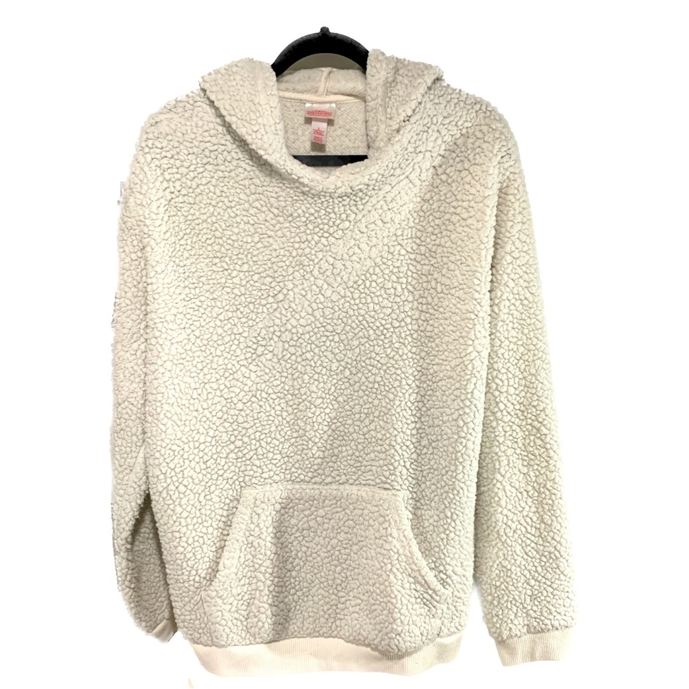 White Fuzzy Pullover Bear Pajama Hoodie